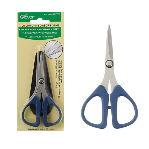 CLOVER Patchwork Scissors Stainless Steel Scissors 11.5cm (4.5"Inch) Mini - CV493-CW