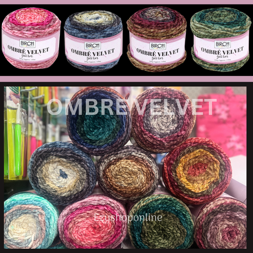Birch Ombre Velvet 200g Knitting Yarn 100% Polyester Wool Balls
