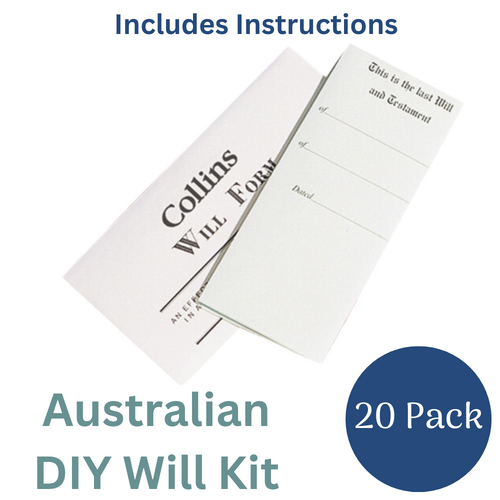 Collins Australian DIY Will Forms Will Pack With Envelope & Instructions - 20 Pack