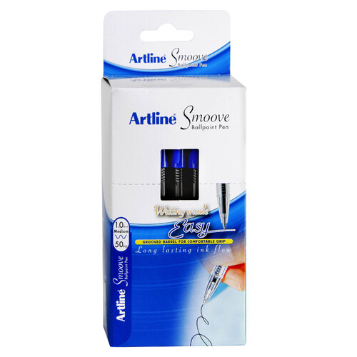 Artline Ball Point Pen 1mm Smoove BLUE SM1821503 - 50 Pack