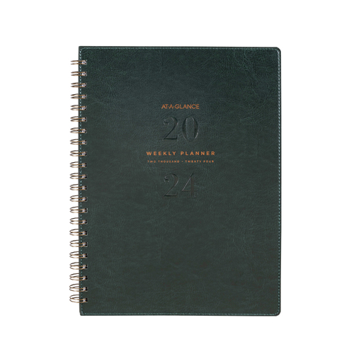 2024 At A Glance A4 Week To Open Signature Diary Planner Diaries - Green