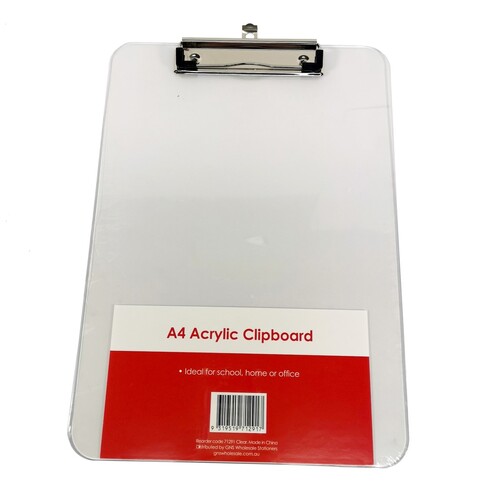 A4 Acrylic Clipboard Basic - Clear