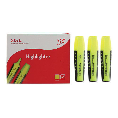 Stat Highlighter Chisel Nib Yellow 48020 - 10 Pack