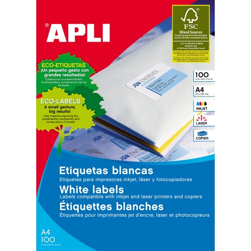 ALPI Labels A4 Round 63.5x38.1mm 902414 - 100 Sheets