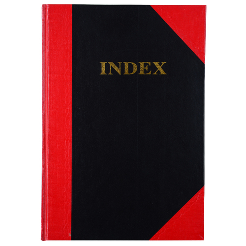 Cumberland A5 A-Z Indexed Notebook Hard Cover Case Bound Ruled 200 Page - Red/Black