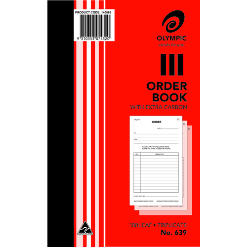 2 X Olympic 639 Order Book Triplicate 100 leaf 8"x5" - 140865
