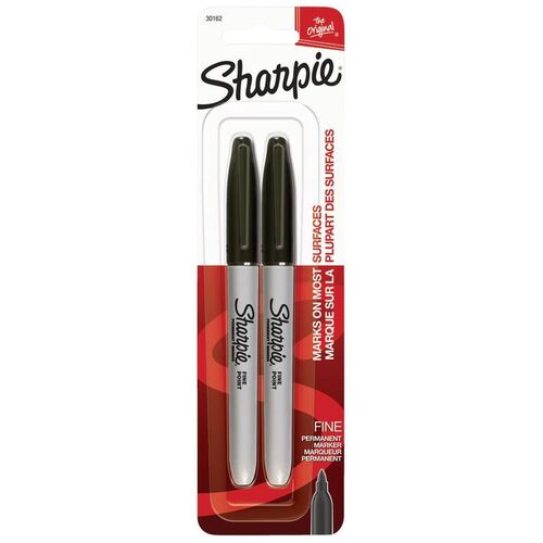 Sharpie Fine Point Permanent Marker Black - 2 Pack