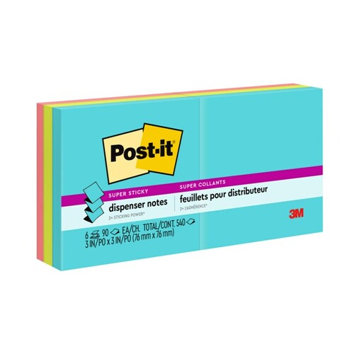 Post-it Super Sticky Notes Pop-Up Miami Collection R330-6SSMIA 76 x 76mm - 6 Pack