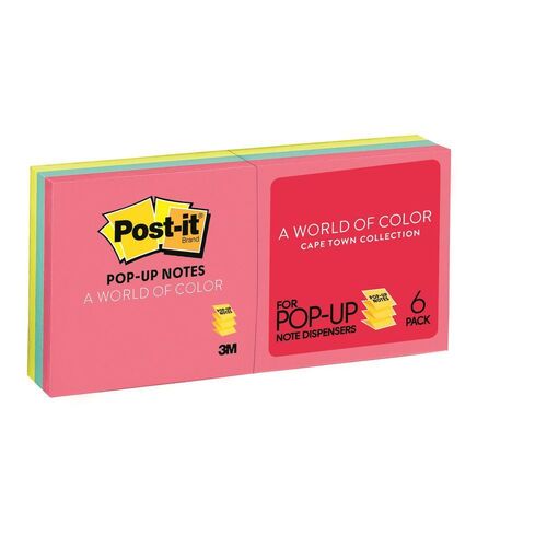 Post-it Notes Pop Up Refill 76x76mm - R330AN - 6 Pads - Assorted Neon