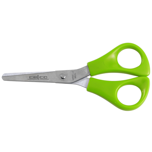 Celco Scissors LEFT Handed S/Steel Blunt Safety Tip GREEN - 6.5"/16.5cm - 12 Pack