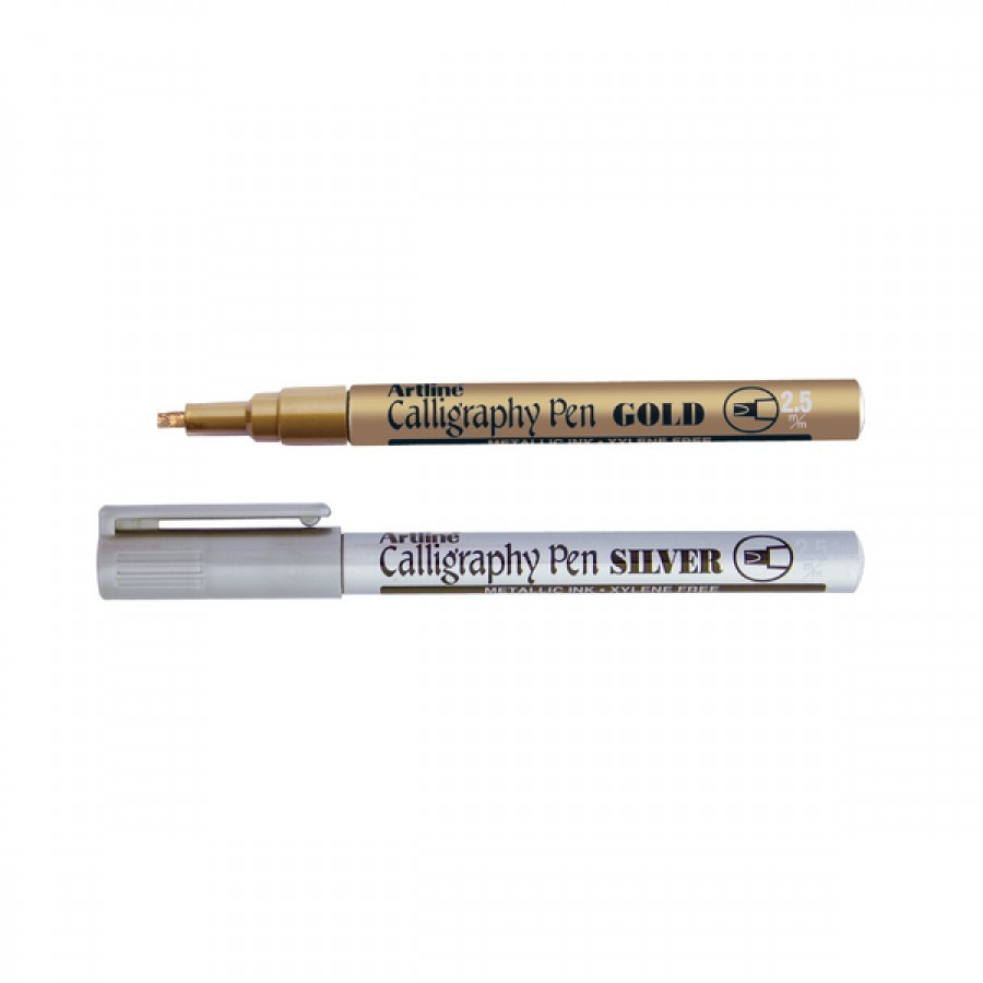 Artline Calligraphy Pen Gold Metallic Ink Pen Tip Size 2.5 mm Pack of 1