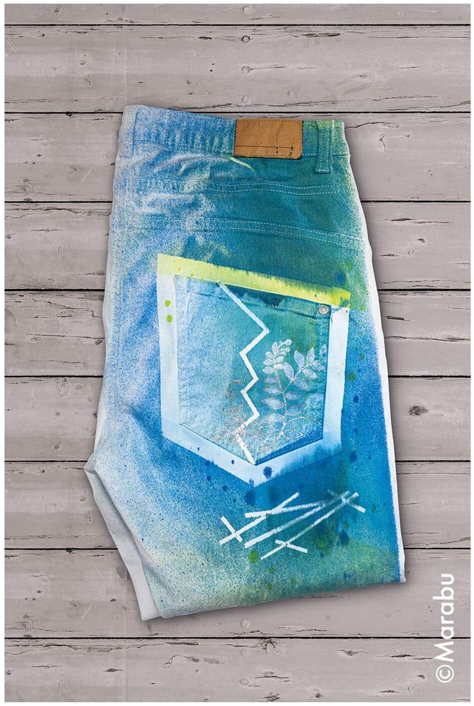 Marabu Fabric Spray Paint 4 Piece Set WaterBased COOL DENIM MC171084