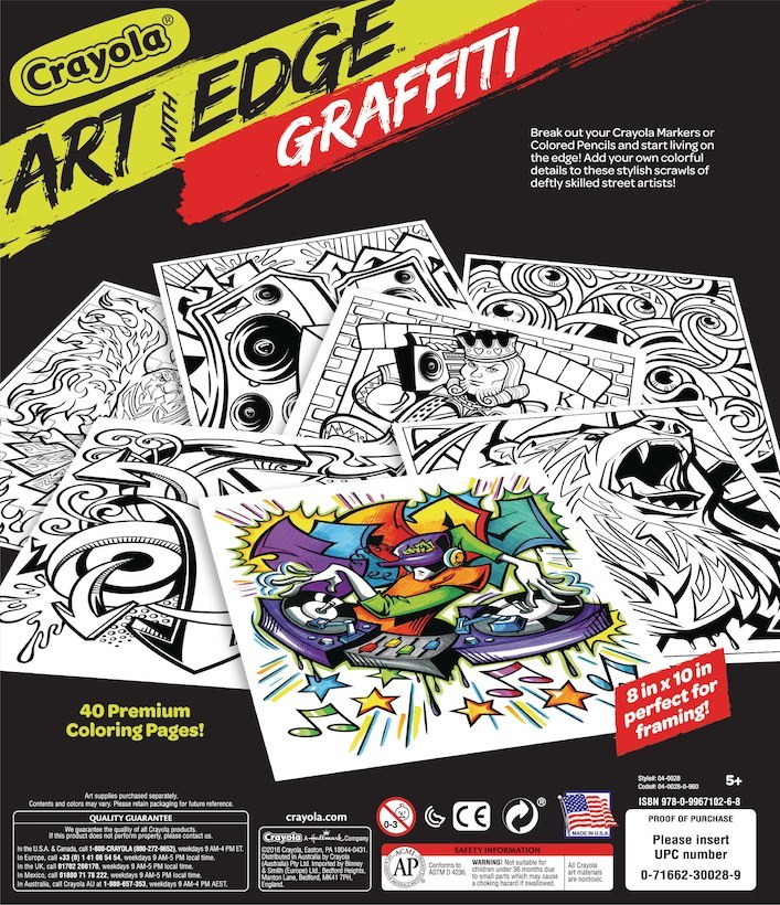Crayola Colouring Book Art With Edge 40 Page Graffiti