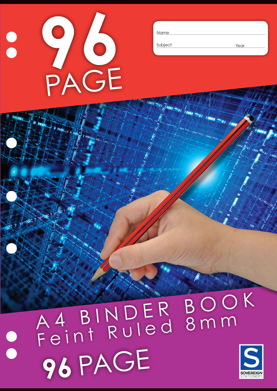 NEW SPIRAX 121 BINDER BOOK A4 96 PAGE 8MM RULED #56121 Free Post
