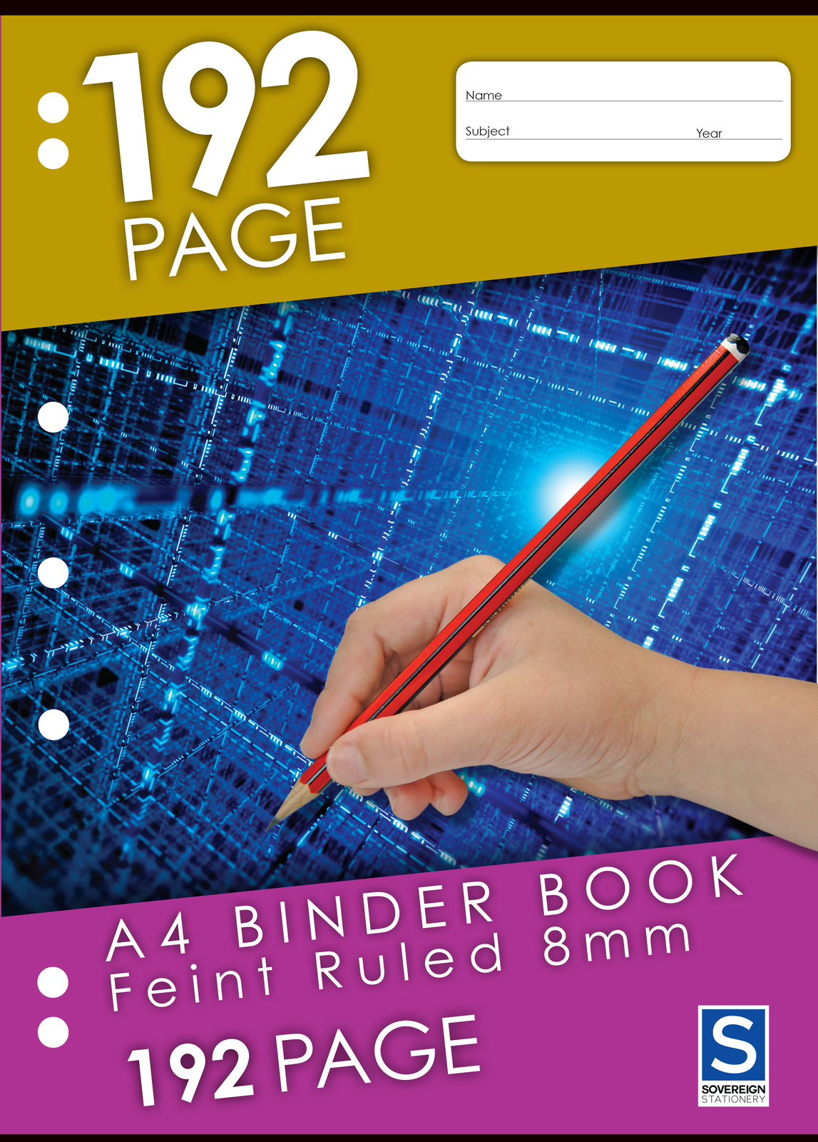 Sovereign Binder Book A4 8mm Ruled 192 Page 10 Pack