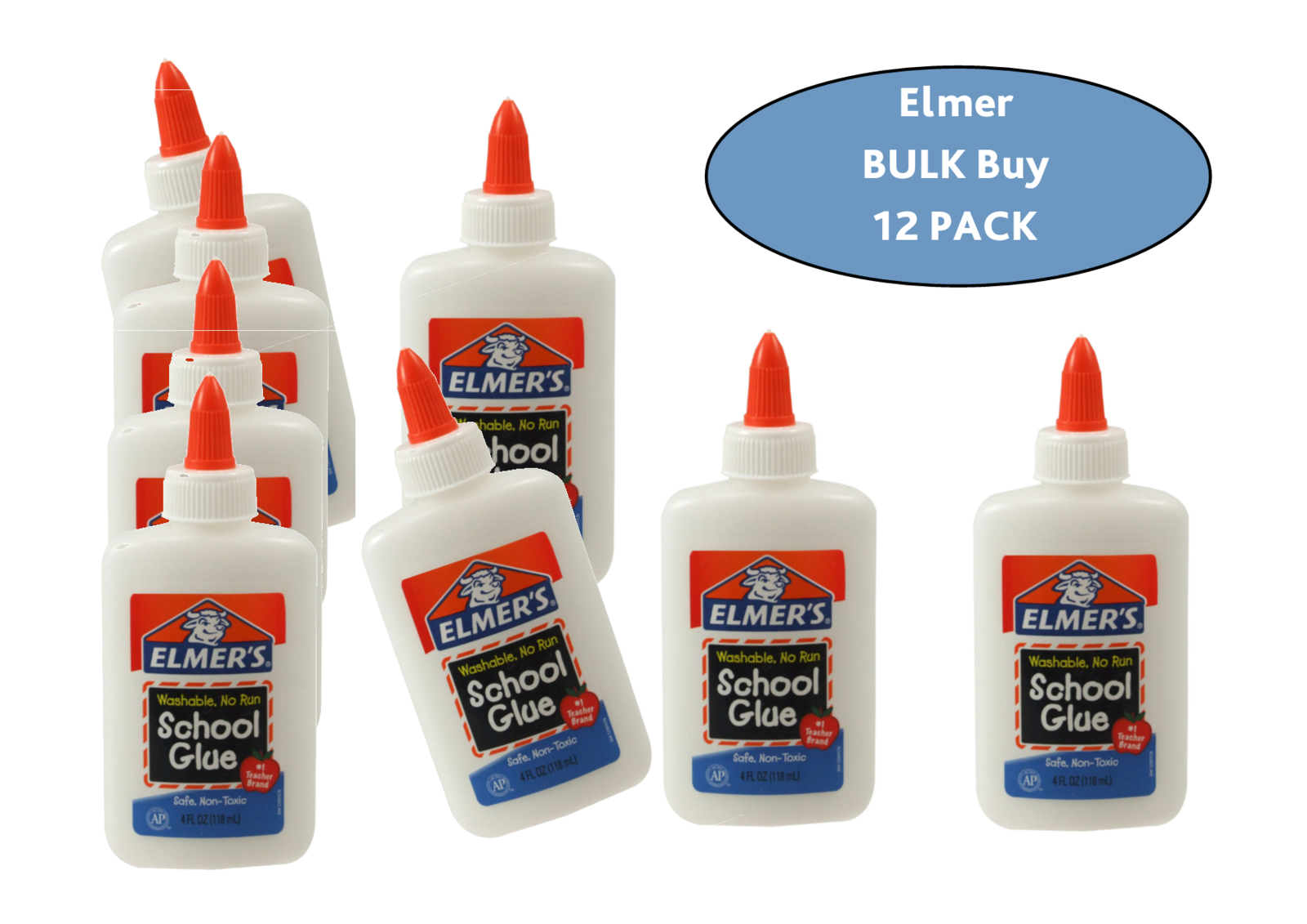 12 x Elmer's Washable School Kids Glue Non Toxic 118ml **BULK BUY
