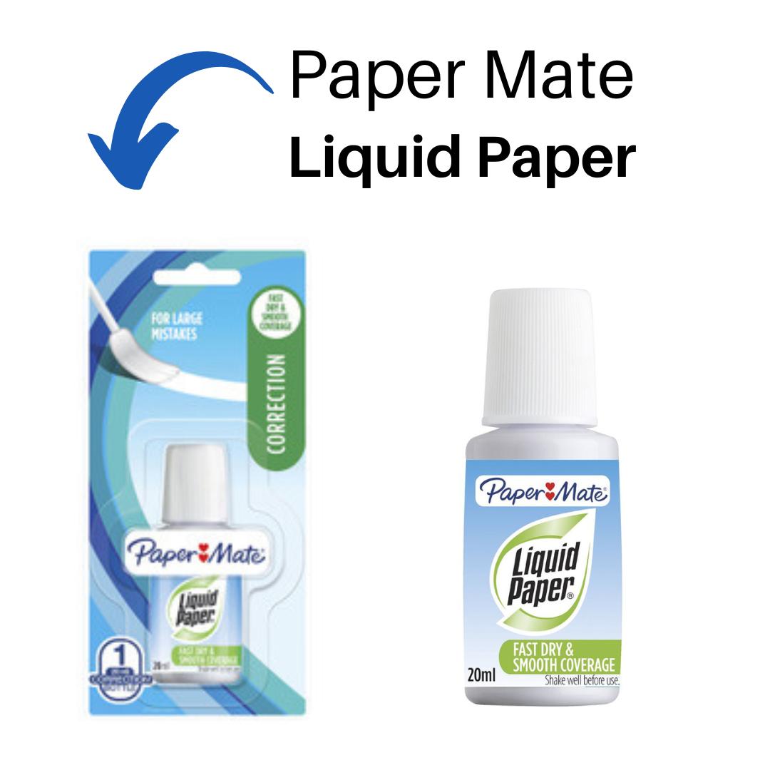 Papermate Liquid Paper White Out, Correction Fluid 20ml 2 Pack