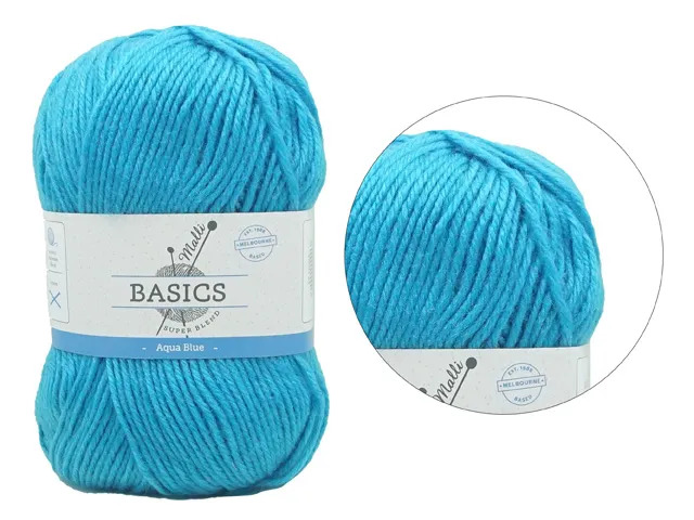 Malli Basics 100g Knitting Yarn Super Blend Acrylic/Polyester Craft Wool  Balls 4 Ply