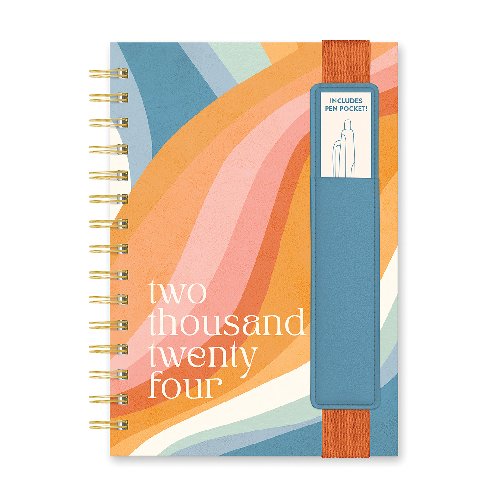 Orange Circle 2024 Spiral Planner Rainbow Waves 24413 147x210mm