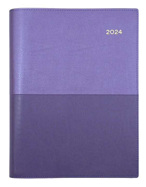 2024 Collins Vanessa A4 Diary Day To Page 145.V55 Lilac Purple