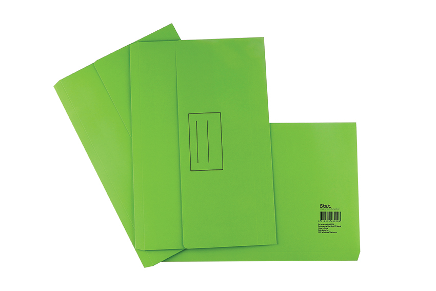Stat A4/Foolscap Document Wallet File Folder 25 PACK Lime Green