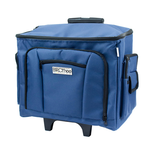 Sewing Machine/ Overlocker Trolley Tote Bag On Wheels With Ample Storage, Adjustable Handle & Zippered Pockets  | 45L x 22W x 37H cm | 006105 - NAVY