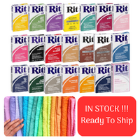 6 PACK RIT Dye All Purpose Fabric Dye Powder Clothes Dye (6 x 31.9g) - Choose Your Colour