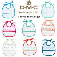 DMC Ready-To-Stitch Bib - 3MTH-14CT AIDA 22x25cm Suggested Method Cross Stitch - 119191