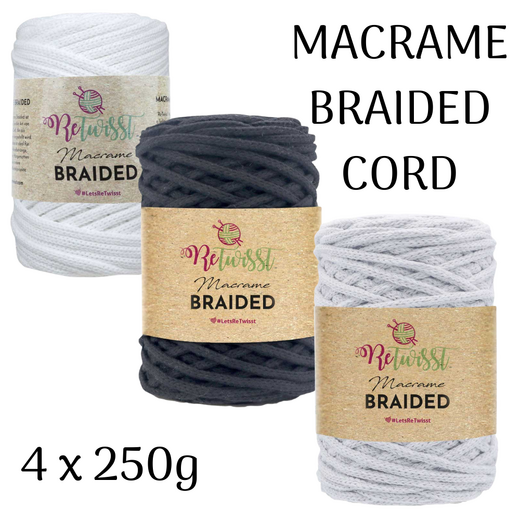 4 x 250g Retwisst Macrame Braided Cord 4mm