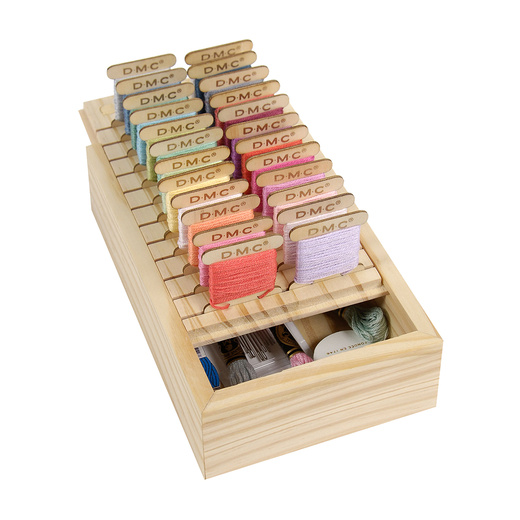 Thread Box Eco Vita DMC Organiser With 24 Wooden Bobbins 17.9x10.8x4.5cm | U2363