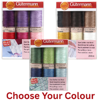 Gutermann Quilting Sewing Thread Set - 6 x 200m Reels - 731190 - CHOOSE YOUR COLOUR