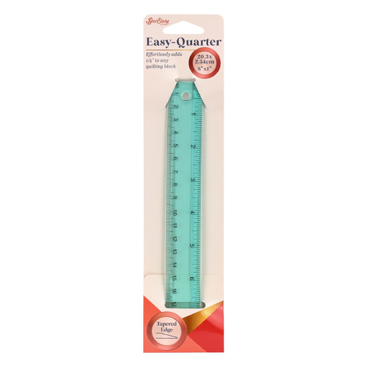 Quilter Ruler Easy-Quarter Sew Easy Tapered Edge | 20.3 x 2.54xm | 8" x 1" | Green | NL4210
