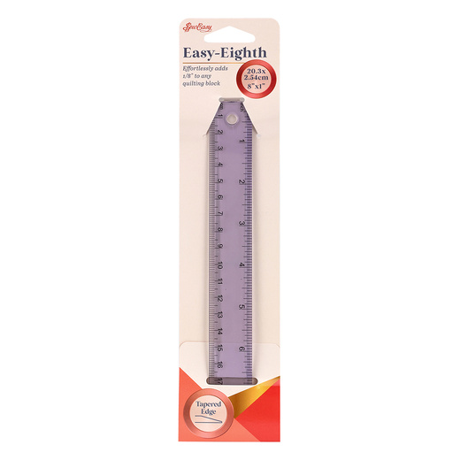 Quilter Ruler Easy-Eighth Sew Easy Tapered Edge | 20.3 x 2.54xm | 8" x 1" | Purple | NL4211
