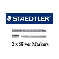 2 X Staedtler Metallic Markers ,Ideal for Scrapbooking  - Silver