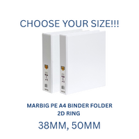 Marbig PE A4 Binder Insert Clearview 2D Ring - Choose Your Size