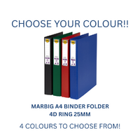 Marbig Binder Folder A4 4 D-Ring 25mm