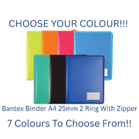 Bantex Binder A4 25mm 2 Ring With Zipper
