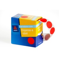 Avery Dispenser Labels FLUORO Red Dot 14mm Round (700 Labels) - 937298
