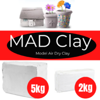 WHITE Air Drying Modelling Clay Model Hardening Dry Kids Art Craft - 2kg or 5kg
