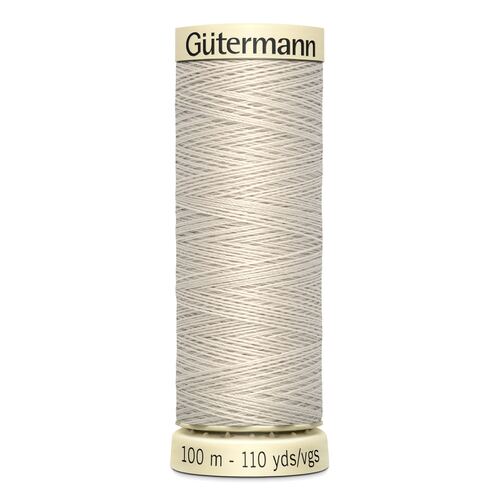 Gutermann Sew-All Thread 100% Polyester Sewing Thread 100m - Light Beige Grey 299