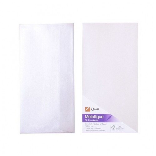 Quill DL Envelopes Metallic  06137 - 10 Pack - Mother Of Pearl