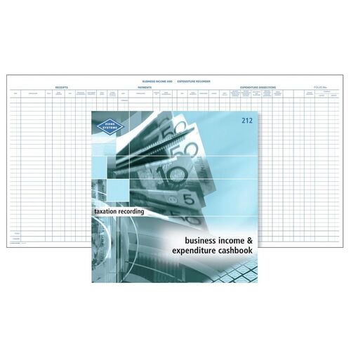 Zions Business Income And Expenditure Cash Book 212, Taxation Record Keeping
