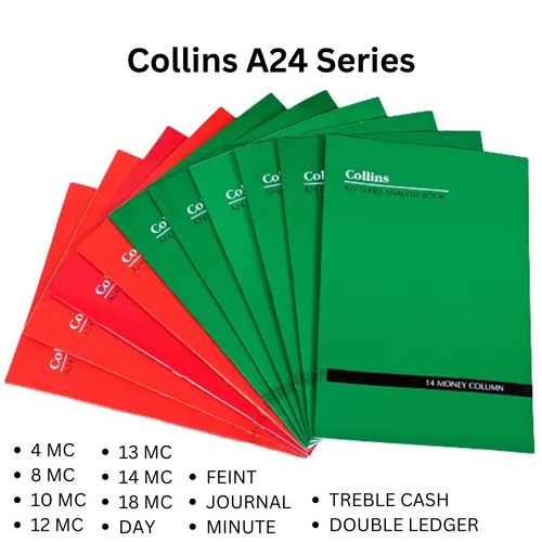 Collins A24 Account Book A4 Money Column 4-18 Day, Feint, Journal, Ledger