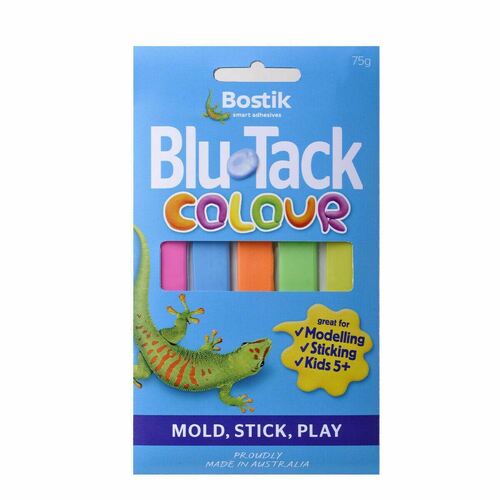 Bostik Blu Tack Colour Moulds and Sticks Reusable Adhesive Glue Stick 75g Pack