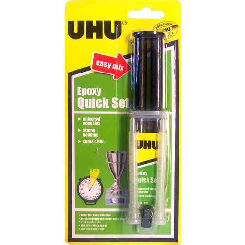 Uhu Glue Epoxy Universal Adhesive Quick Set 14ml Syringe