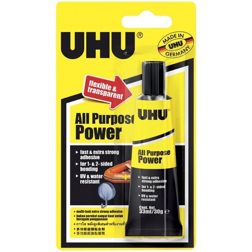 UHU All Purpose Power Glue and Transparent 33mL