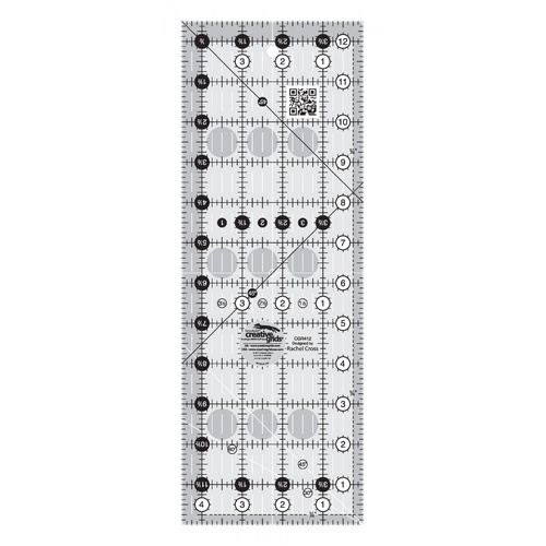 Creative Grids Quilt Ruler 4.5 x 12.5 Inch Rectangle Non Slip Quilt Ruler Sewing Quilting Crafts CG R412 - CG R412
