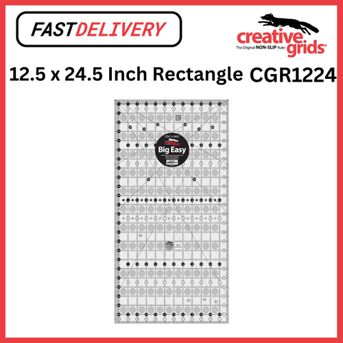 Creative Grids Quilt Ruler 12.5 x 24.5 Inch Rectangle “The Big Easy” Sewing Quilting Crafts CG R1224 - CG R1224