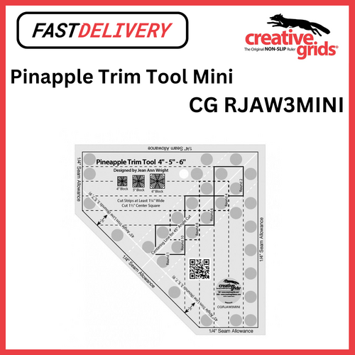 Creative Grids Pinapple Trim Tool Mini 4,5,6 Inch Finished Sewing Quilting Crafts - CG RJAW3MINI