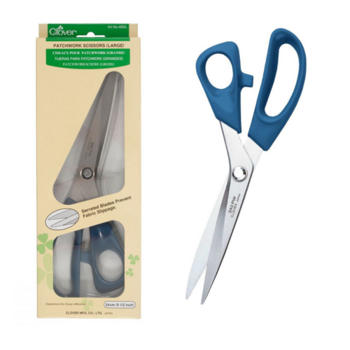 Clover Patchwork Stainless Steel Serrated Scissors 24cm - Large 493/L